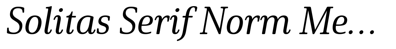 Solitas Serif Norm Medium Italic